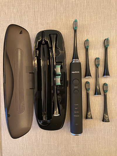 AquaSonic Electric Toothbrush Review full kit