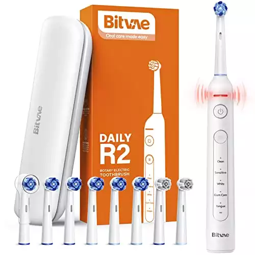 Bitvae R2 Rotating Electric Toothbrush (8 Brush Heads)