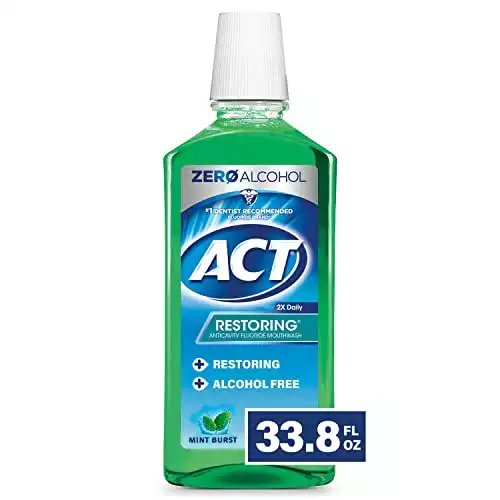 ACT Restoring Zero Alcohol Fluoride Mouthwash